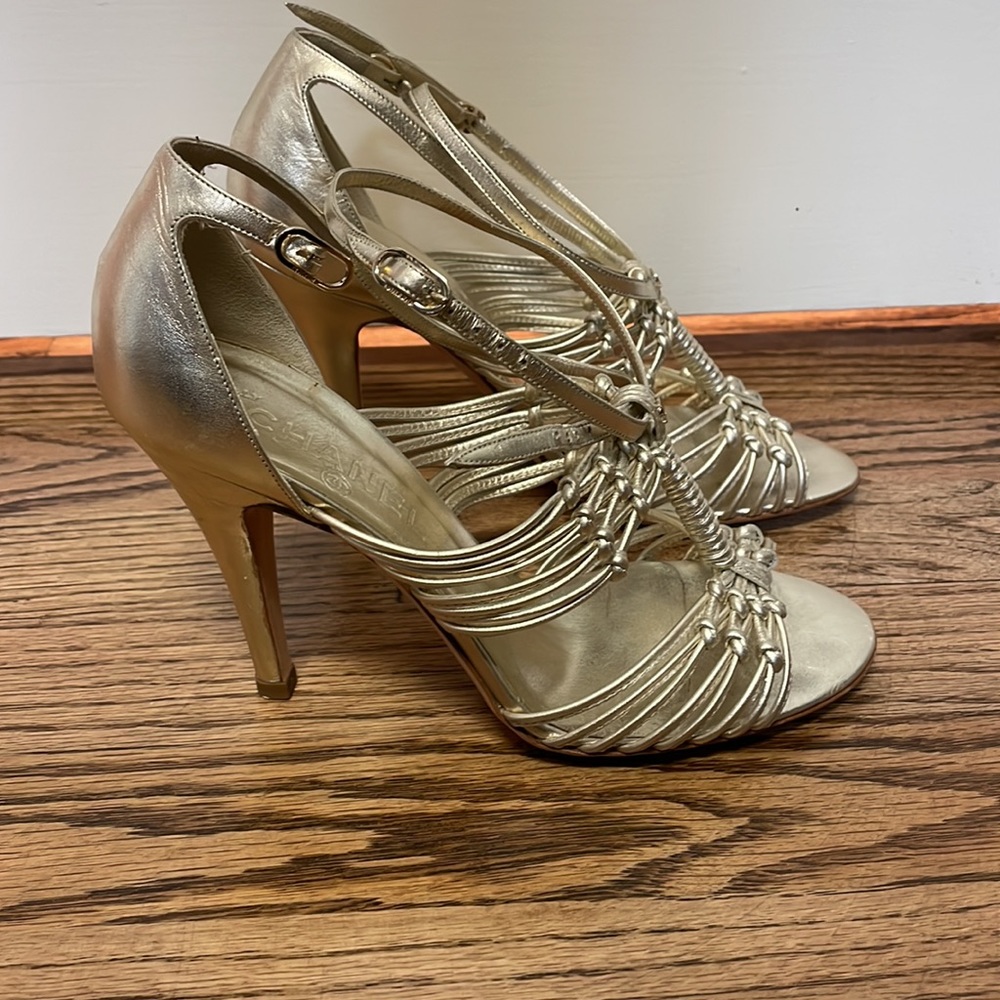 Chanel gold sandal